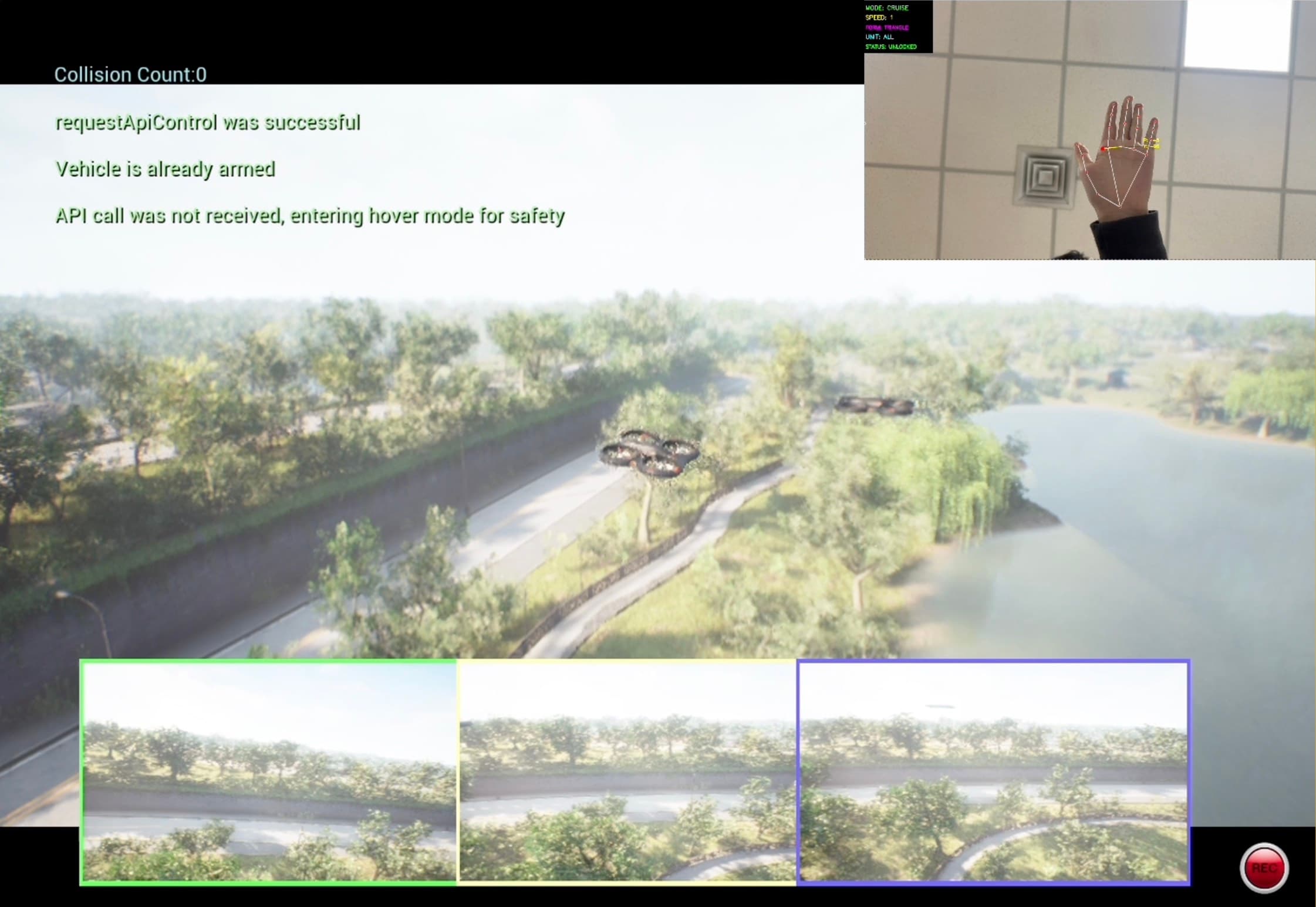 复杂林地环境下的无人机集群手势交互系统